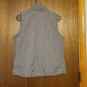 Gray Quilted Sherpa-Lined Vest